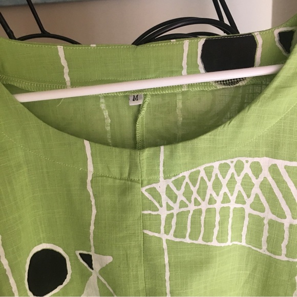 Green Size M Cotton Fish Blouse - Picture 2 of 10